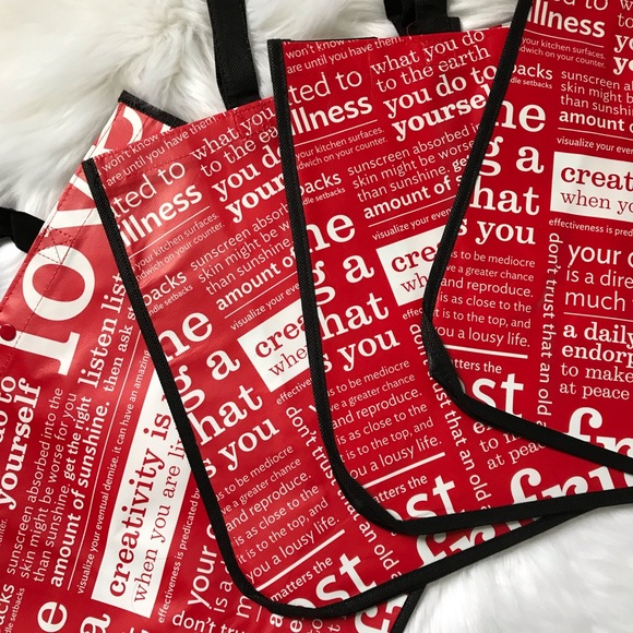 Lululemon reusable shopping totes handbags Red new - Picture 3 of 7